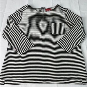 Elle Black and White Striped Blouse